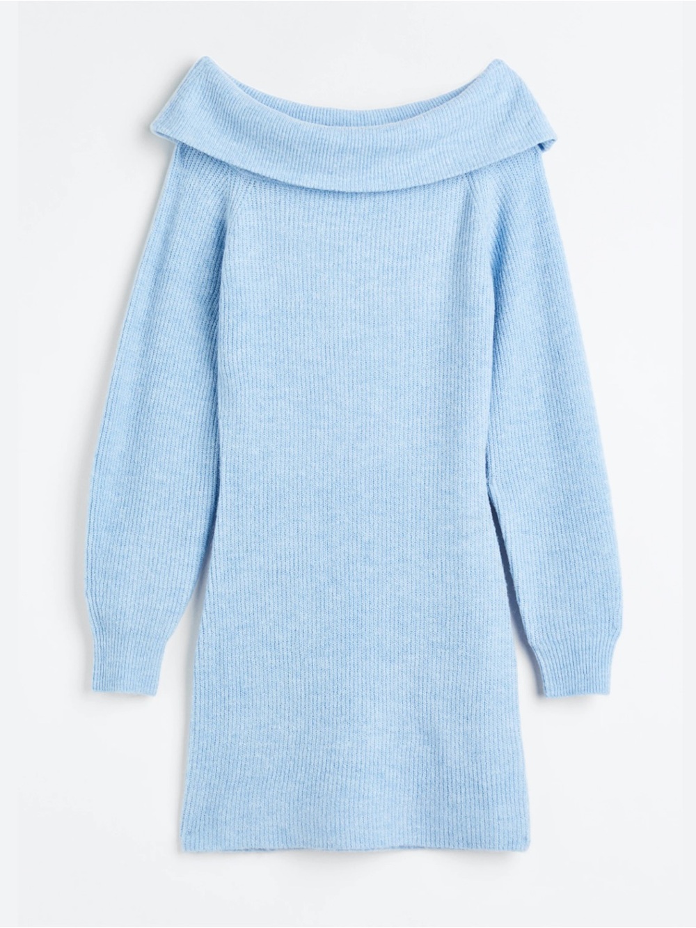 H&M Off-the-Shoulder Mini Knit Sweater Dress